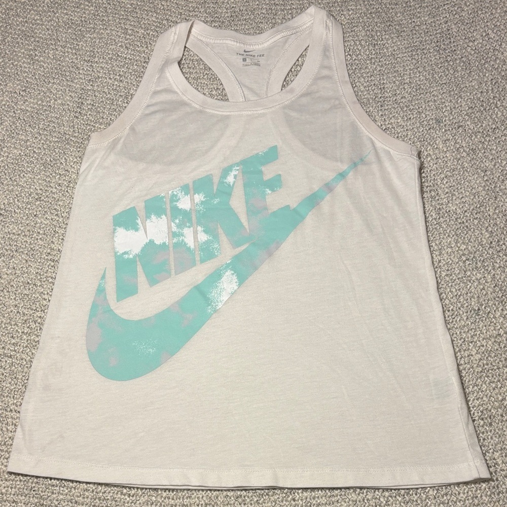 Nike PREP Racerback Tank 
White/Aqua/Grey